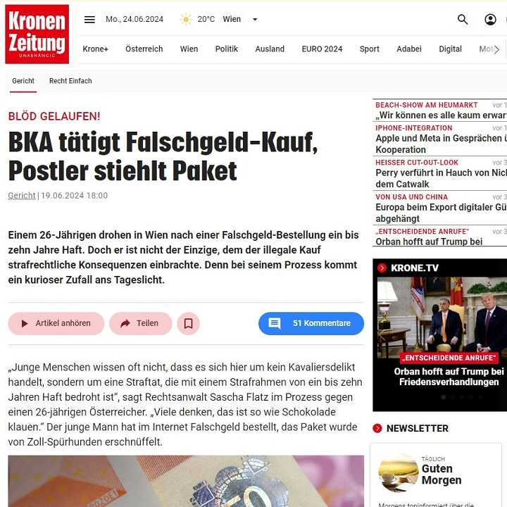 Rechtsanwalt Mag. Sascha Flatz – Pressebericht und Medienauftritt zum Strafrecht in Wien