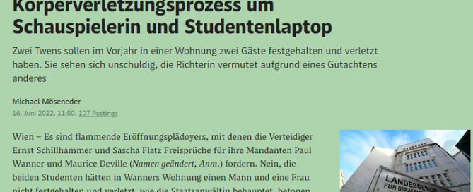 Rechtsanwalt Mag. Sascha Flatz – Pressebericht und Medienauftritt zum Strafrecht in Wien