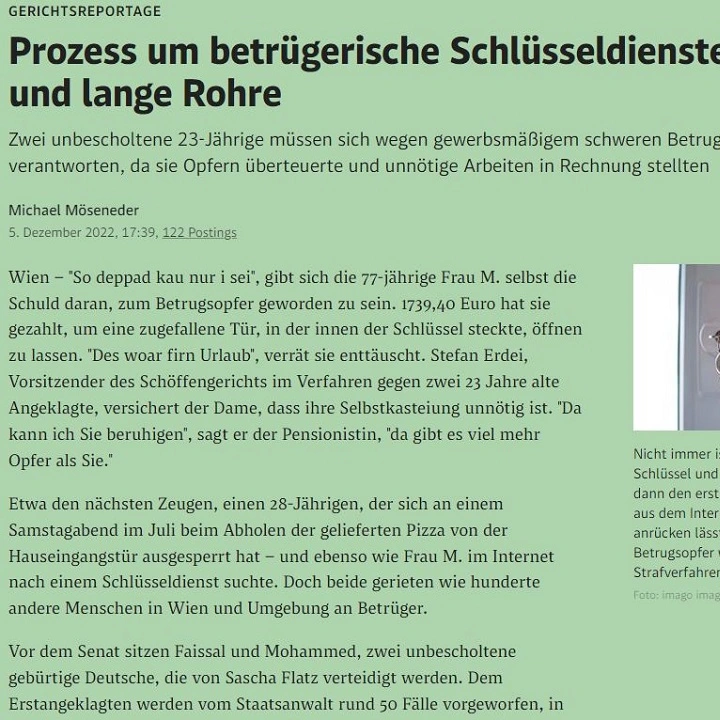 Rechtsanwalt Mag. Sascha Flatz – Pressebericht und Medienauftritt zum Strafrecht in Wien