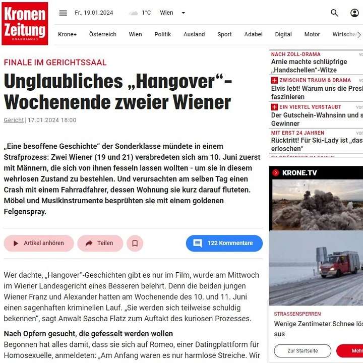 Rechtsanwalt Mag. Sascha Flatz - Pressebericht und Medienauftritt zum Strafrecht in Wien