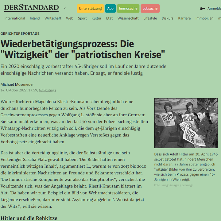 Rechtsanwalt Mag. Sascha Flatz - Pressebericht und Medienauftritt zum Strafrecht in Wien