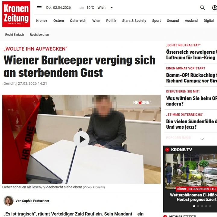 Wiener Barkeeper verging sich an bewusstlosem Gast – Strafverfahren wegen Missbrauchs und unterlassener Hilfeleistung